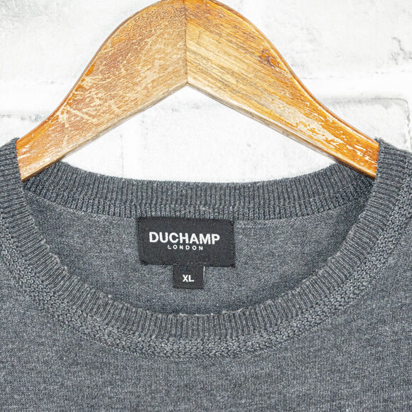 DUCHAMP London Crewneck Pullover Sweater Gray Size XL - Picture 2 of 6